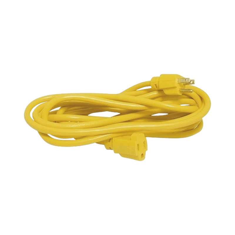 Extensión eléctrica de uso rudo aterrizada 7.6 metros, (127Vca/ 10A Máximo) clavija 3 patas con 1 salida Color Amarilla - SILYMX