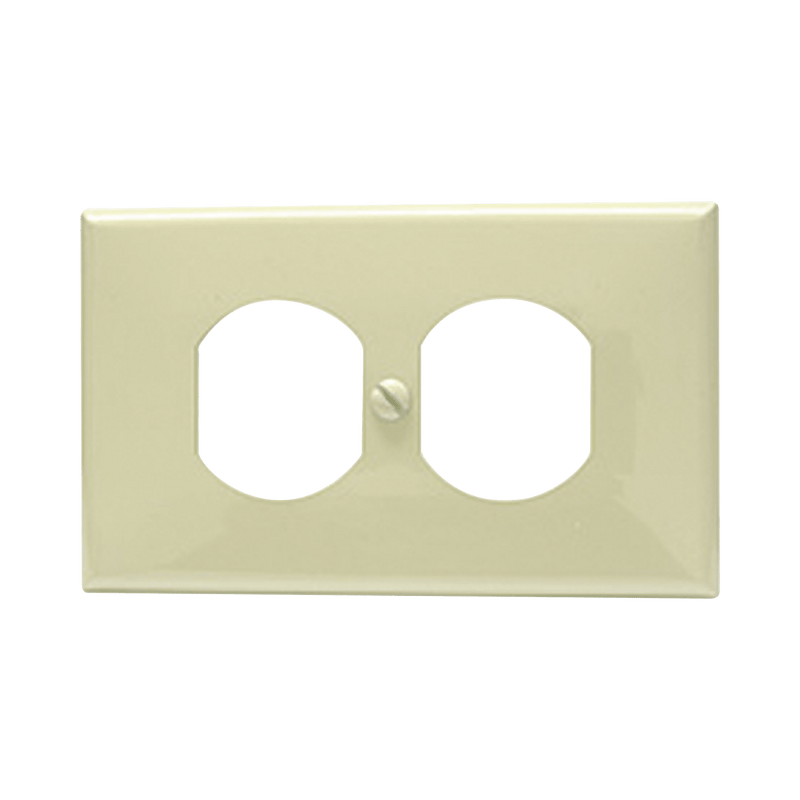 Placa de plástico para contacto dúplex color marfil. - SILYMX