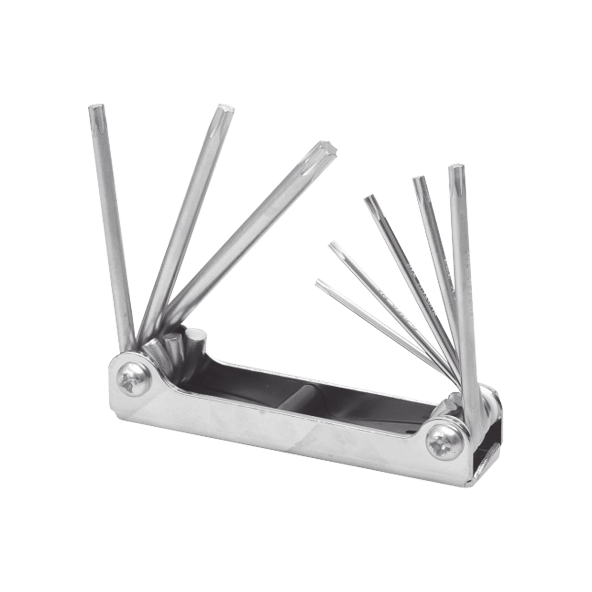 Juego de 8 llaves hexagonales Torx® tipo navaja, estuche metálico. - SILYMX
