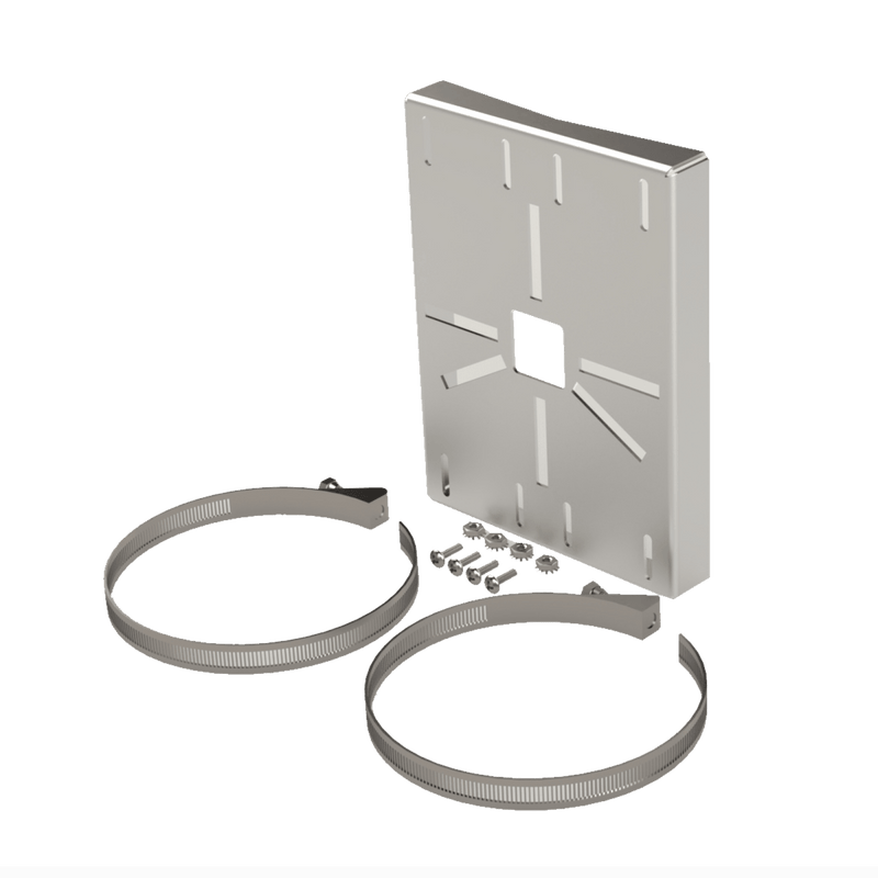 Montaje universal galvanizado para instalación de cámaras en poste 2" a 5" color gris galvanizado  SYS-PM-01V3 - SILYMX