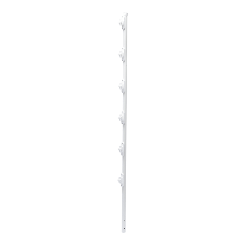Poste con 6 Aisladores de PASO para Cerca Electrificada. Tubo Galva. de 1.4m, cal. 18 de 1" Diam. + Pintura Blanca. - SILYMX