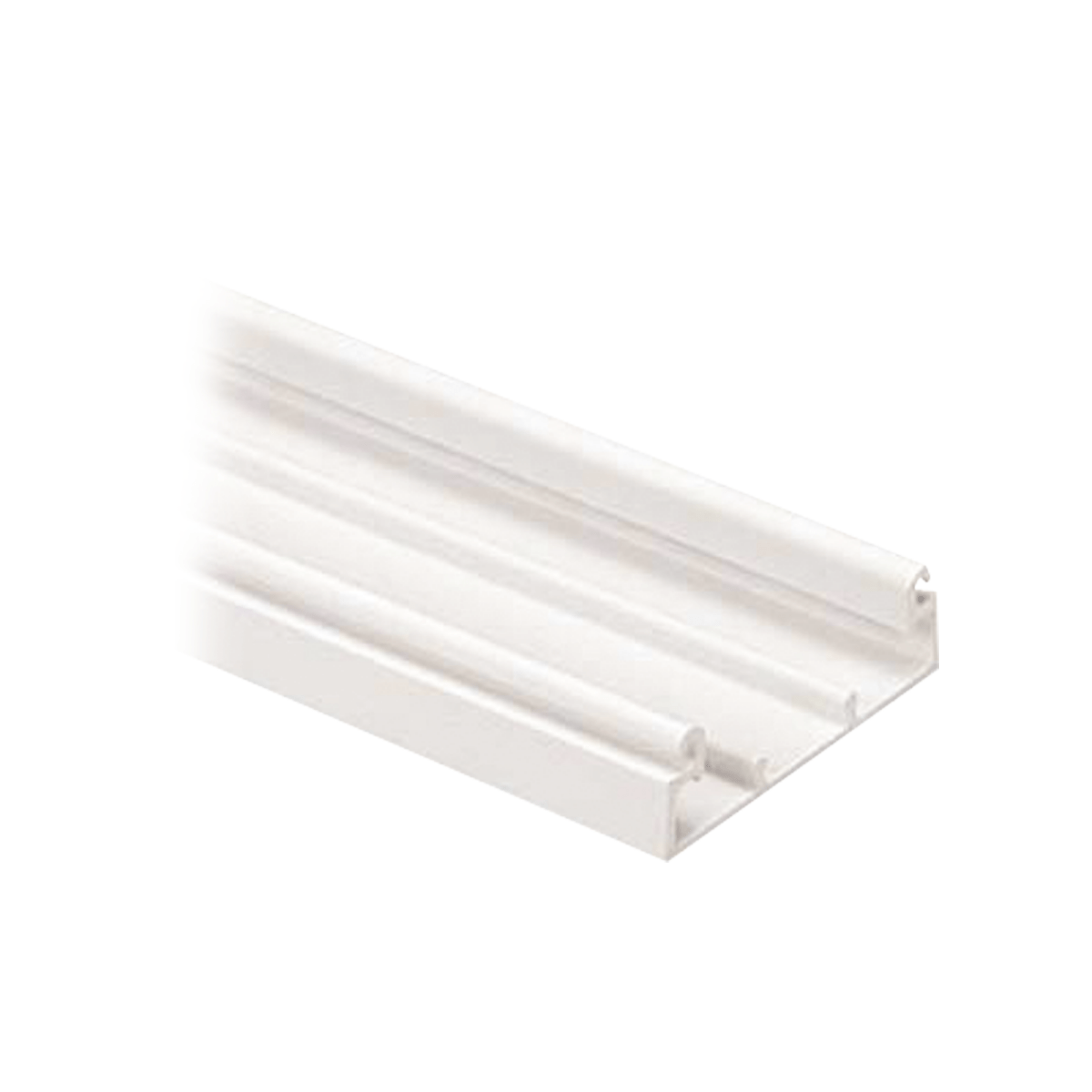 Base Para Canaleta T-45 De Pvc Rígido Con Orificios Perforados Para Montaje 60.3 X 18.5 X 2400 Mm Color Blanco Mate - SILYMX