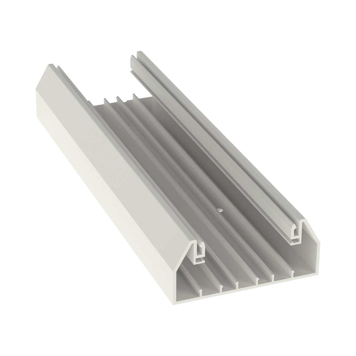 Base Para Canaleta T-70 De Pvc Rígido Con Orificios Perforados Para Montaje 103.3 X 44.9 X 2400 Mm Color Blanco Mate - SILYMX
