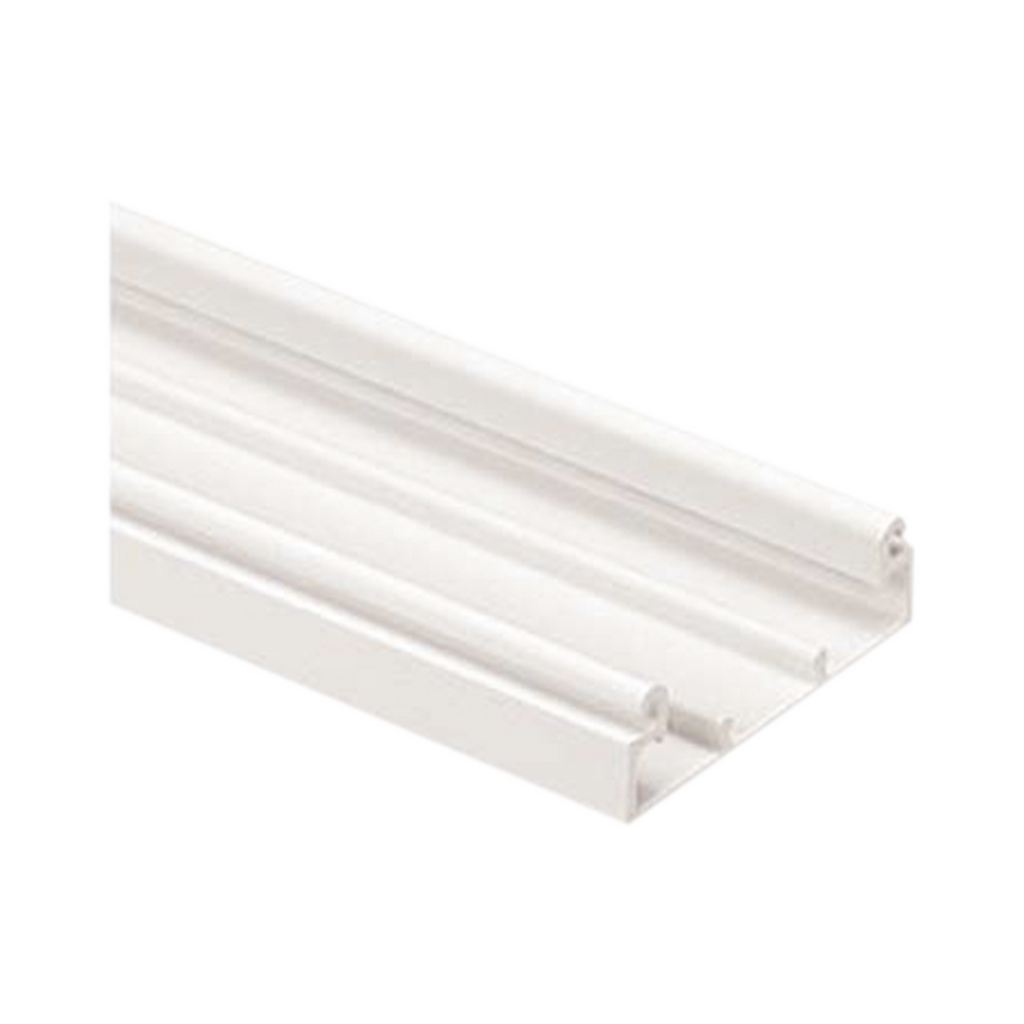Base para canaleta T-70 de PVC rígido con orificios perforados para montaje 103.3 x 44.9 x 1828.8 mm Color Blanco