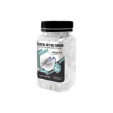 Bote con 100 Plugs Pass through RJ45 Cat5e BLINDADO, chapado de oro a 30 micras para durabilidad extrema - SILYMX