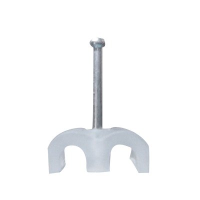 Grapa doble para cable redondo de 4mm color transparente (100pzs) (3401-00100) - SILYMX