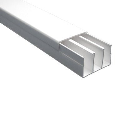 Canaleta sin troquel con tapa color blanco de PVC auto extinguible, 40 x 62 tramo 2.5m (6301-01251) - SILYMX