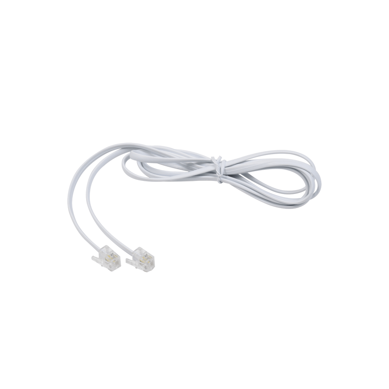 Cable telefónico RJ11, plano, color blanco, 1.5m - SILYMX