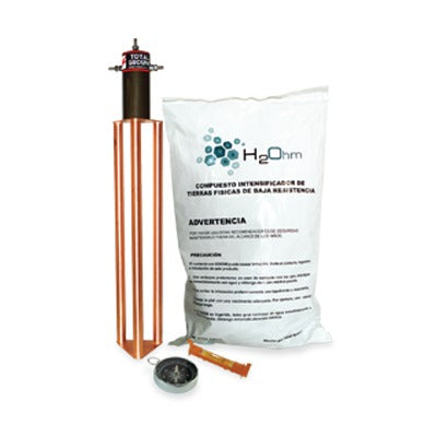 Kit Antivandalico De Puesta A Tierra De 45 A Con Electrodo, Acoplador En Filtro Y Compuesto H2Ohm. TG-45AB-AI - SILYMX