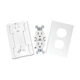 Contacto eléctrico doble soporte y tapa color blanco de PVC auto extinguible TEK-100-DUPLEX - SILYMX