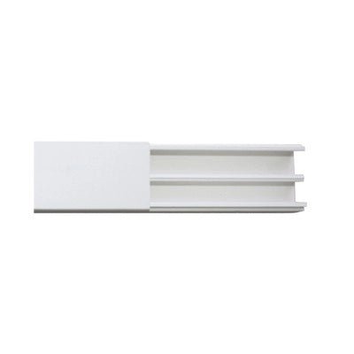 Canaleta en color blanco de PVC auto extinguible, 35 x 17, tramo de 2.5m (5301-01250) - SILYMX