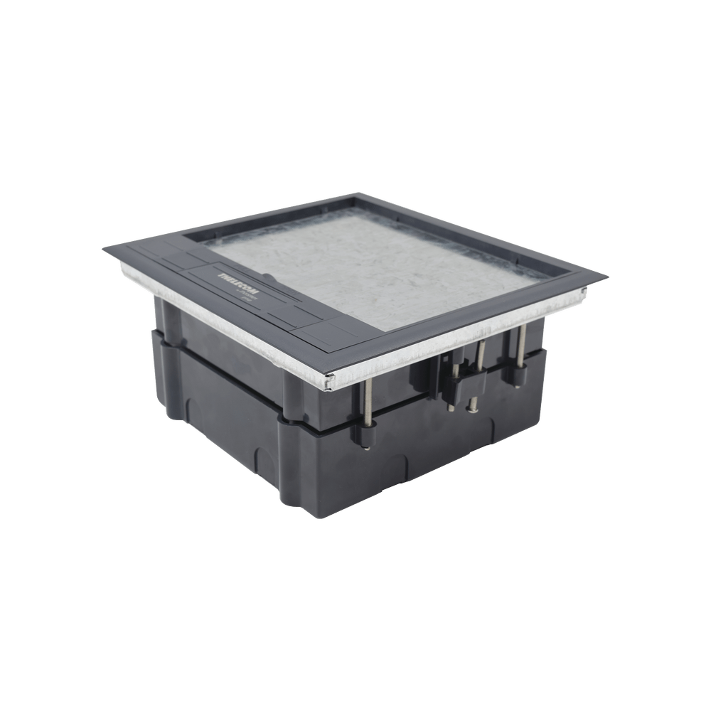 Caja de piso para dos módulos universales (Socket M2), para alimentación eléctrica y redes de datos (11000-33401) No incluye faceplates - SILYMX