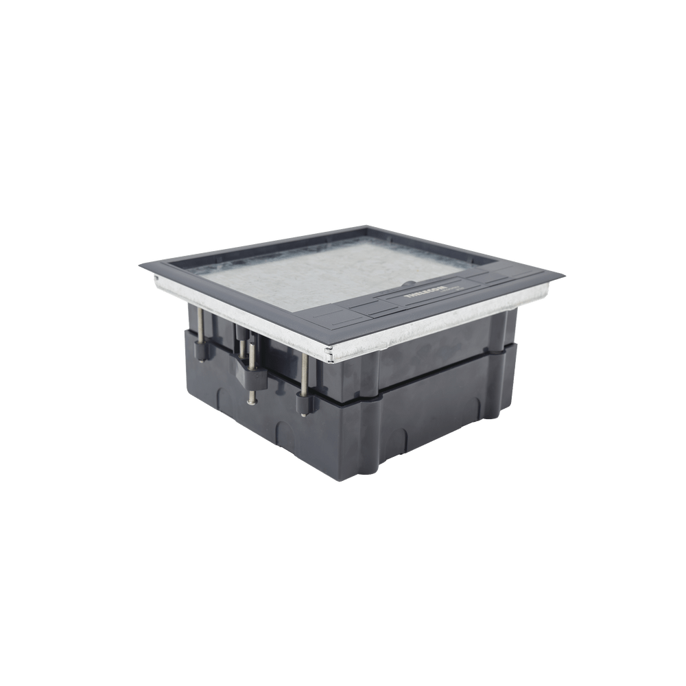 Caja de piso para dos módulos universales (Socket M2), para alimentación eléctrica y redes de datos (11000-33401) No incluye faceplates - SILYMX