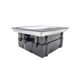 Caja de piso para cuatro módulos universales (Socket M4), para alimentación eléctrica y redes de datos (11000-43401) No incluye faceplates - SILYMX