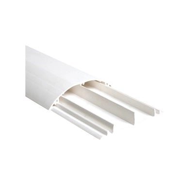 Ducto media caña color blanco de dos vías de PVC auto extinguible 90.5 x 19.7 x 1220mm DMC-4FT - SILYMX