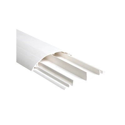 Ducto media caña color blanco de dos vias, de PVC auto extinguible, 90.5 x 19.7 x 1220mm (9400-01250)