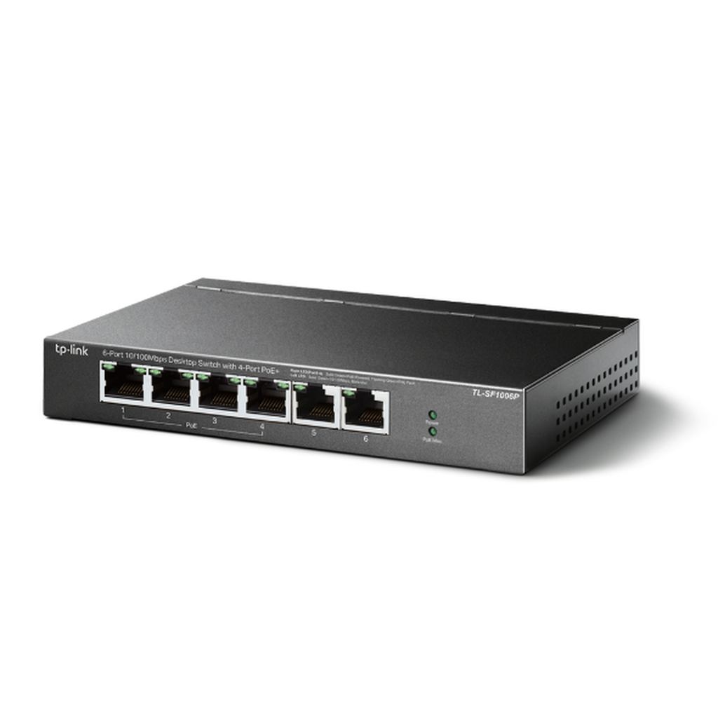 Switch PoE no Administrable de escritorio 6 puertos 10/100 Mbps, 4 puertos PoE, 67 W - SILYMX