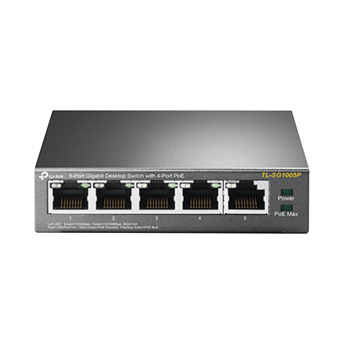 Switch PoE Gigabit de 5 puertos, con 4 puertos PoE 802.3af/at de hasta 56 W - SILYMX
