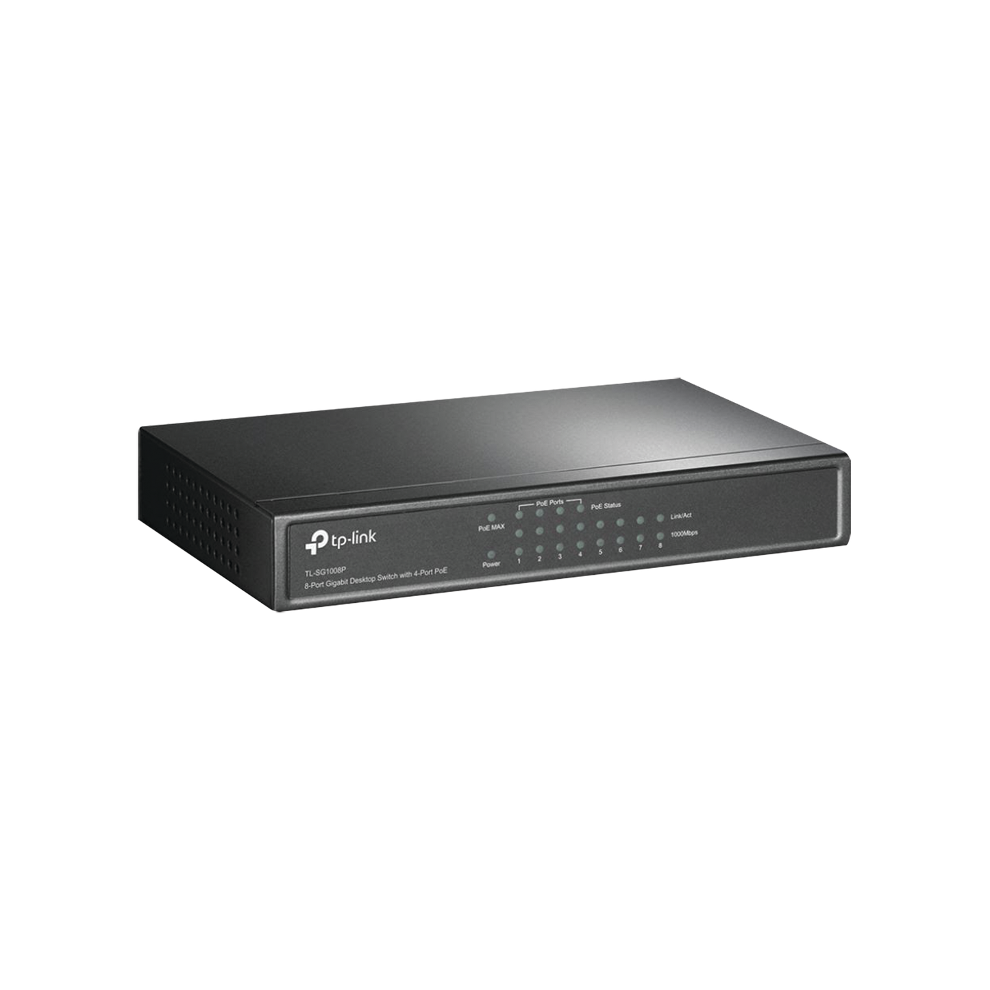 Switch Gigabit PoE+ no administrable de 8 puertos 10/100/1000 Mbps y 4 puertos PoE para escritorio - SILYMX