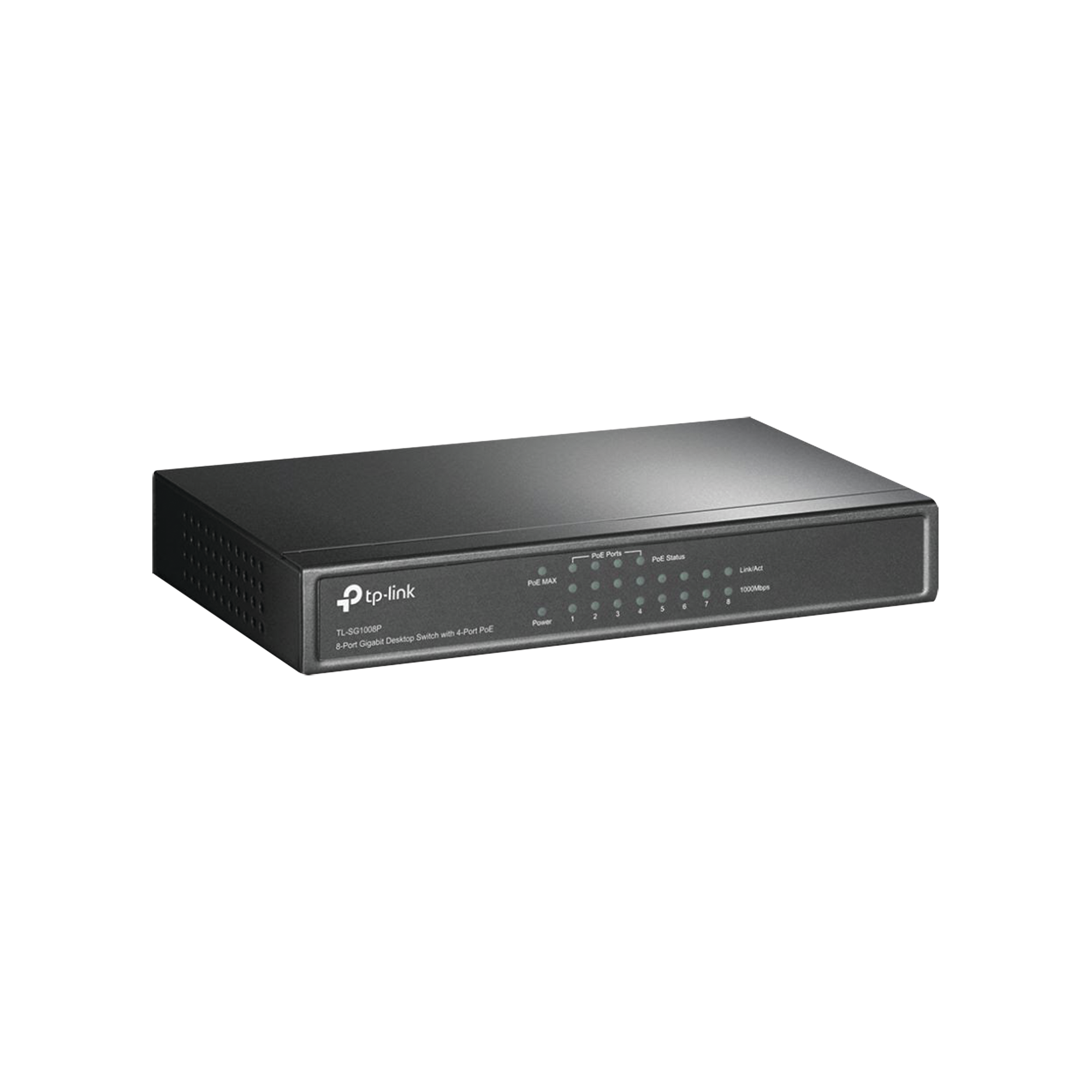 Switch Gigabit PoE+ no administrable de 8 puertos 10/100/1000 Mbps y 4 puertos PoE para escritorio - SILYMX