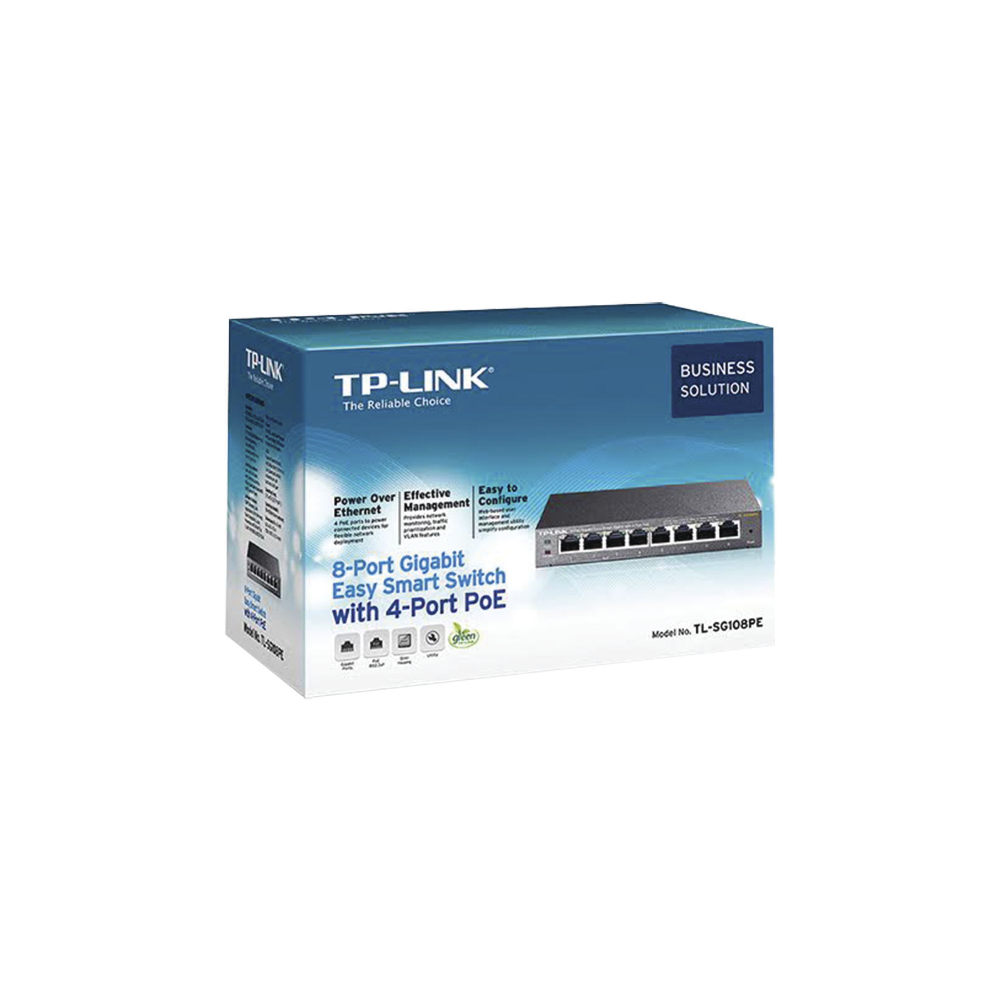 Switch TP-Link Gigabit Ethernet Easy Smart PoE 8 Puertos 10/100/1000Mbps (4x PoE) 16 Gbit/s 4000 entradas No Administrable TL-SG108PE - SILYMX