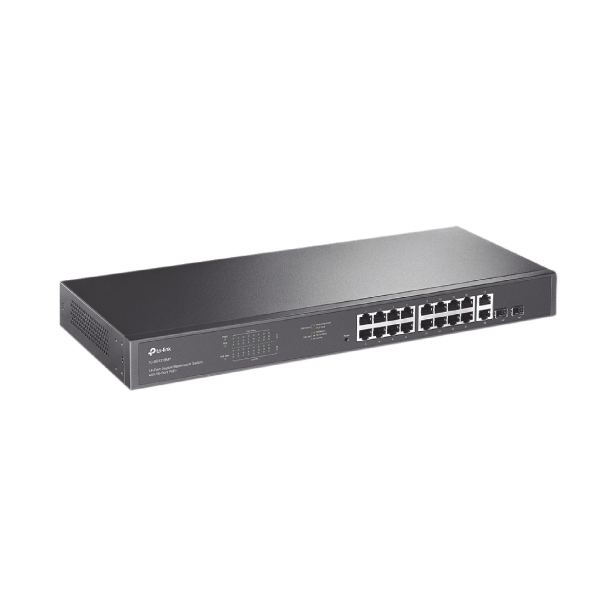 Switch no administrable de 16 puertos 10/100/1000Mbps y PoE af/at, 2 puertos SFP hasta 250W. - SILYMX