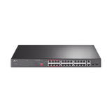 Switch PoE+ Tp-link no Administrable 26 puertos 10/100 Mbps + 2 puertos 1000 Mbps + 2 SFP 8 puertos Extensor PoE 250 m 250W TL-SL1226P - SILYMX