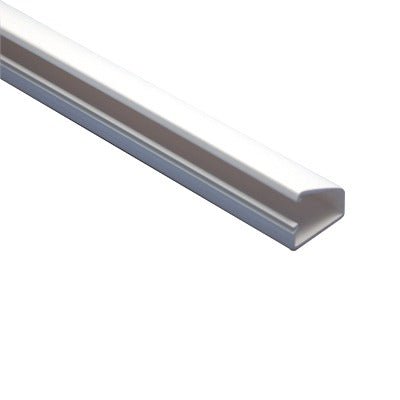 Canaleta blanca tipo bisagra de PVC auto extinguible, con cinta adhesiva, paquete con 4 piezas de 20x10x1100mm (5101-01272) - SILYMX