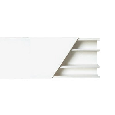 Canaleta color blanco de 3 vías, de PVC auto extinguible, 60 x 25 x tramo 2.5m (5401-01250)