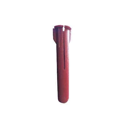Taquete rojo de 1/4 plástico (100 pzas) para fijar objetos con tornillo en muros y techos de concreto, compatible con tornillo TH10X de 10 x 1 1/2" - SILYMX