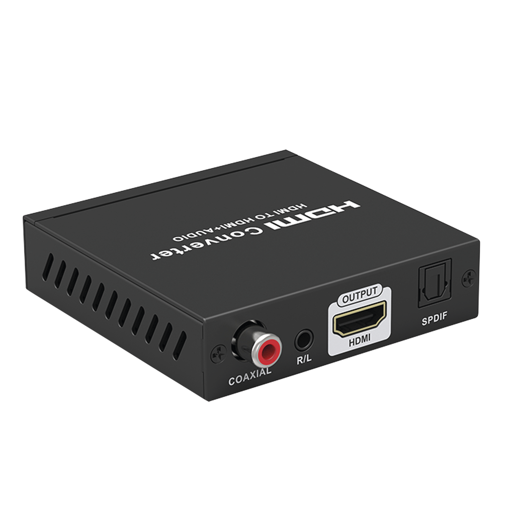 Extractor de Audio de HDMI a HDMI + Audio / Salida de Audio Digital o Análoga / SPDIF / Toslink / Auxiliar 3.5mm (Estéreo) / Salida HDMI solo video / Soporta ARC / HDR / HDCP / Separa el Audio del Contenido HDMI . - SILYMX
