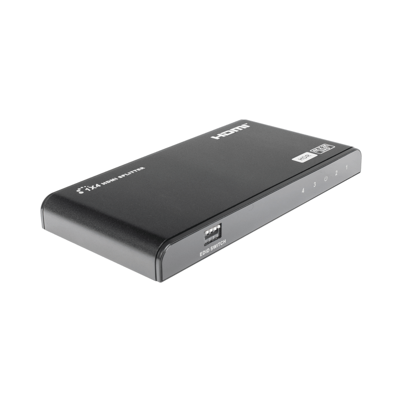 Divisor (Splitter) HDMI 4K de 1 Entrada a 4 Salidas (Simultaneas) / Soporta 4K×2K / Soporta 4 equipos con conexión en Cascada / Ajuste de resoluciones EDID / HDR / HDMI 2.0 / HDCP 2.2 / Permite mezclar pantallas en 4K y 1080P - SILYMX