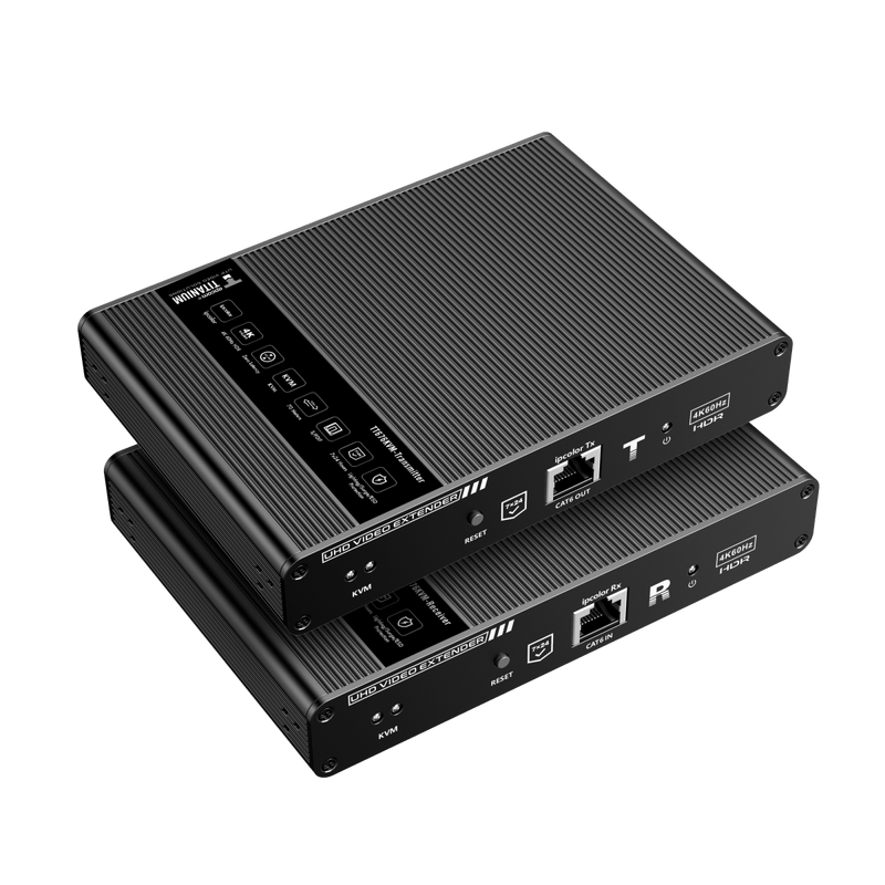 Kit extensor KVM (HDMI y USB) hasta 70 metros / Resolución 4K @ 60 Hz/ Cat 6, 6a y 7 / IPCOLOR / CERO LATENCIA / HDR10 / Salida Loop / IR bidireccional / Puerto S/PDIF / Uso 24/7 / Transmite el Video y Controla tu DVR vía USB a distancia. - SILYMX