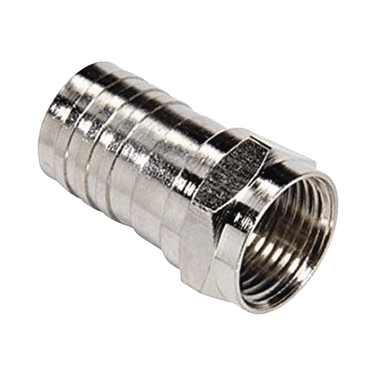 Conector F Macho, Plegable de Doble Blindaje para cable RG-6, Cuerpo de Bronce Niquelado. - SILYMX