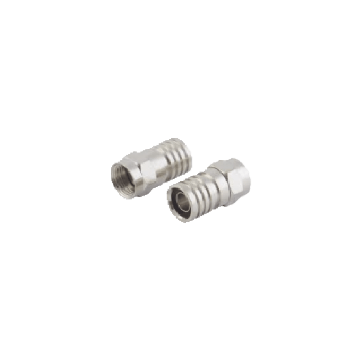 Conector F Macho, Plegable de Doble Blindaje para cable RG-59, Cuerpo de Bronce Niquelado. - SILYMX