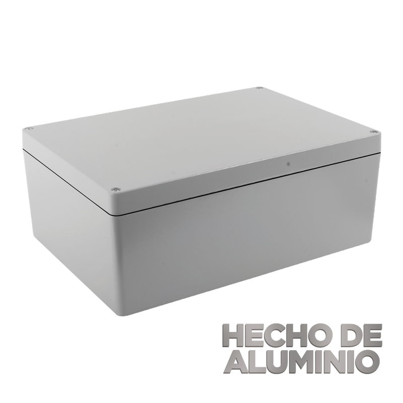 Gabinete de Aluminio para Exterior (IP66) de 390 x 280 x 158 mm con Rápida Disipación de Calor Cierre por Tornillos con Bisagra - SILYMX
