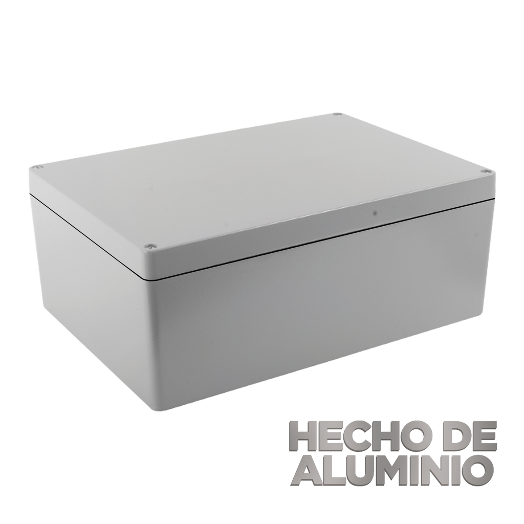 Gabinete de Aluminio para Exterior (IP66) de 390 x 280 x 158 mm con Rápida Disipación de Calor Cierre por Tornillos con Bisagra - SILYMX