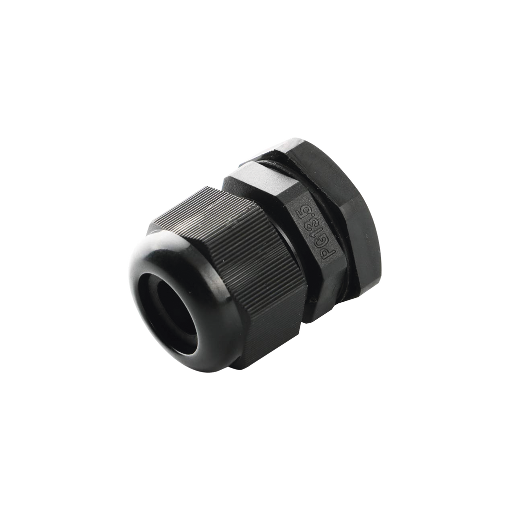 Conector Plástico Negro Tipo Glándula para Cable de 3.5 a 6 mm de Diámetro.