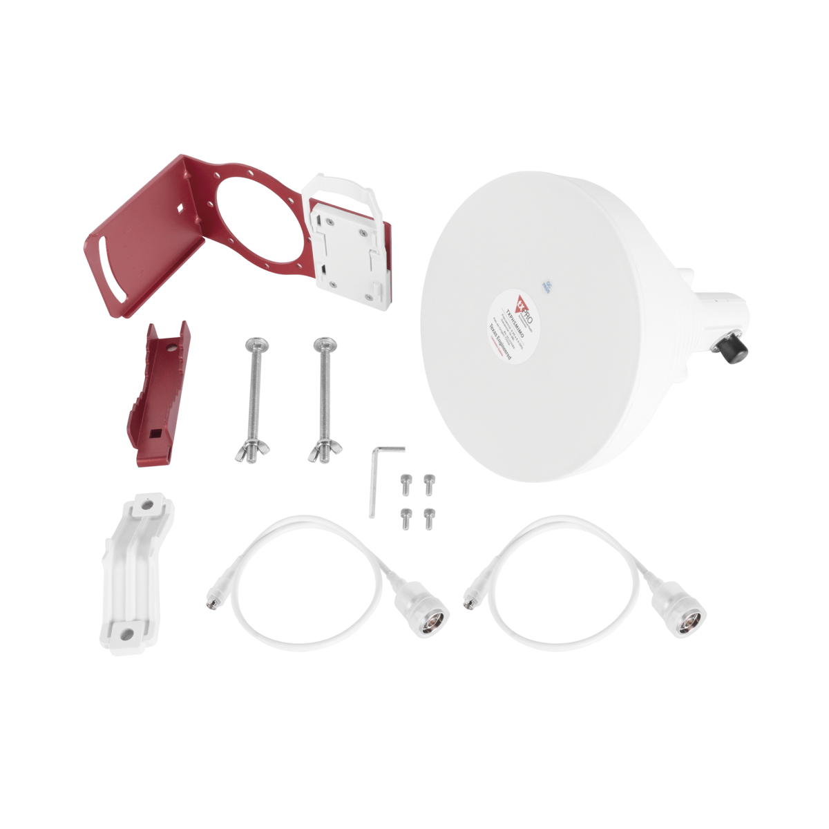 Antena Sectorial Simétrica de 30 °, 19 dBi, 4.9-6.5 GHz, Ideal para ambientes de alto ruido, Tipo de conector N-Hembra, con montaje y jumpers incluidos - SILYMX