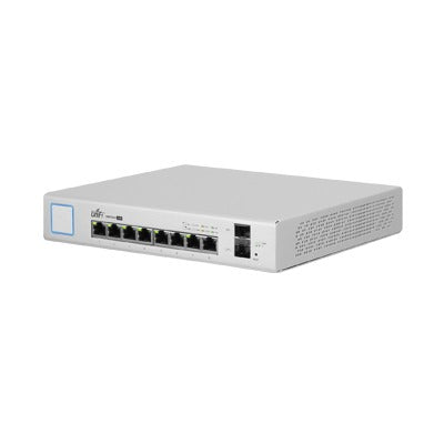 Switch UniFi Administrable de 8 Puertos Gigabit PoE+ 802.3at/af y PoE Pasivo 24V. - SILYMX