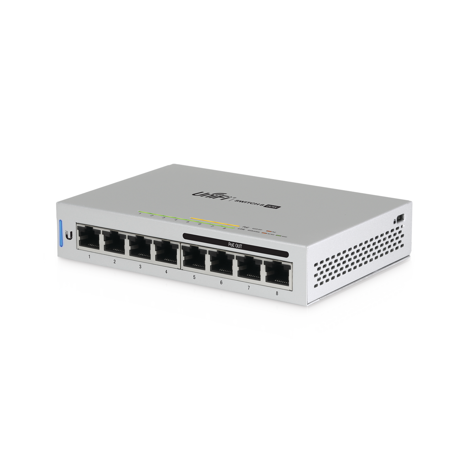 Switch UniFi Administrable capa 2 de 8 puertos Gigabit (4 Puertos Gigabit PoE 802.3af y 4 puertos Gigabit ethernet) 60W - SILYMX