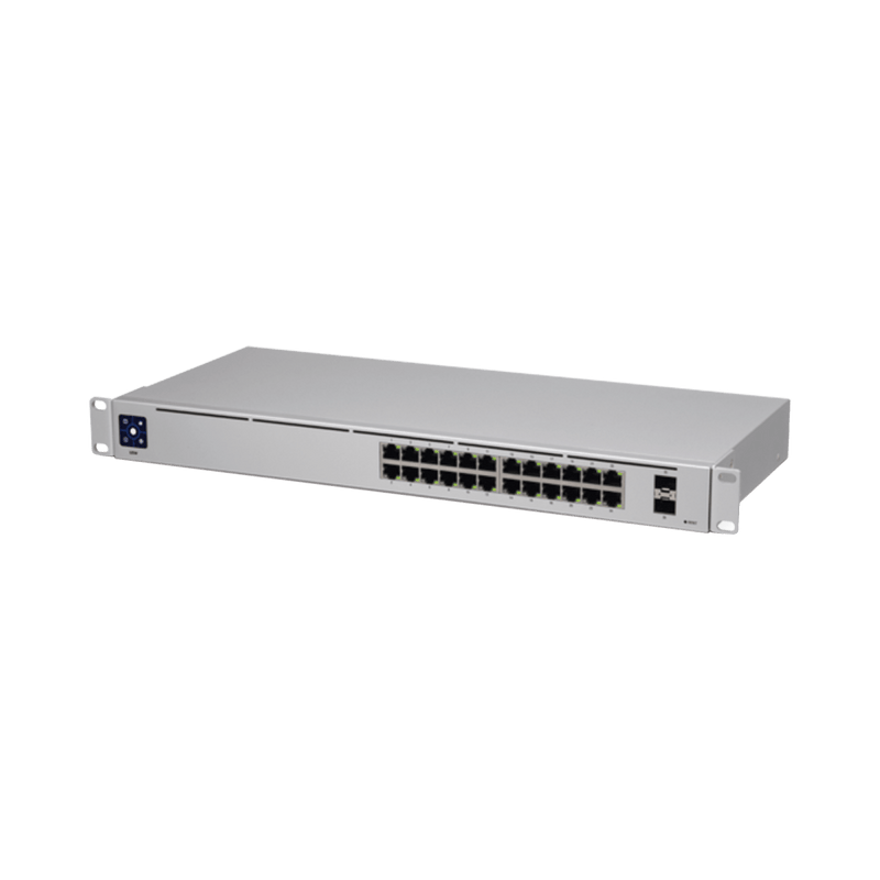 UniFi Switch USW-24, Capa 2 de 24 puertos 10/100/1000 Mbps + 2 puertos 1G SFP, pantalla informativa - SILYMX