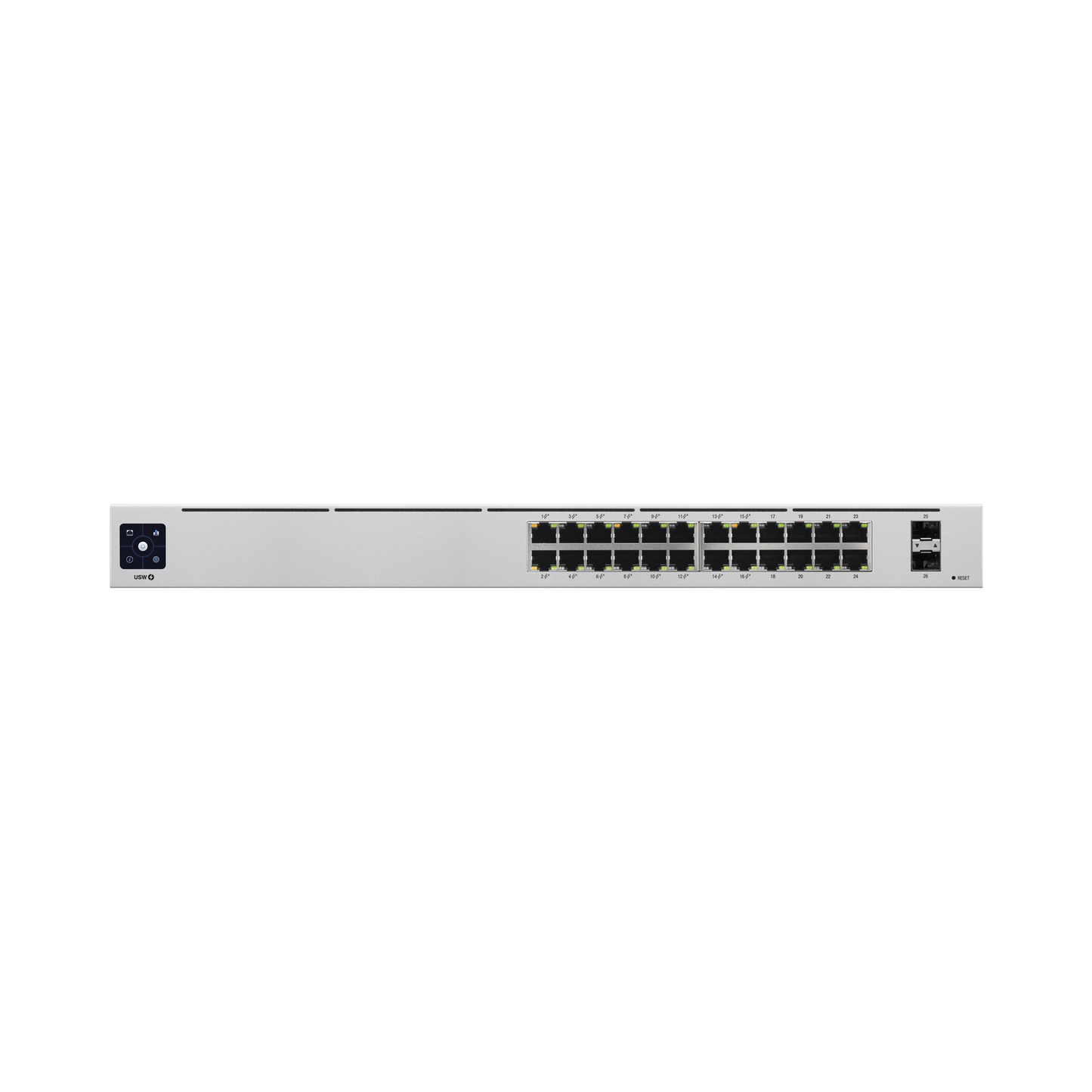 UniFi Switch USW-24-POE Gen2, Capa 2 de 24 puertos (16 puertos PoE 802.3af/at + 8 puertos Gigabit) + 2 puertos 1G SFP, 95W, pantalla informativa - SILYMX