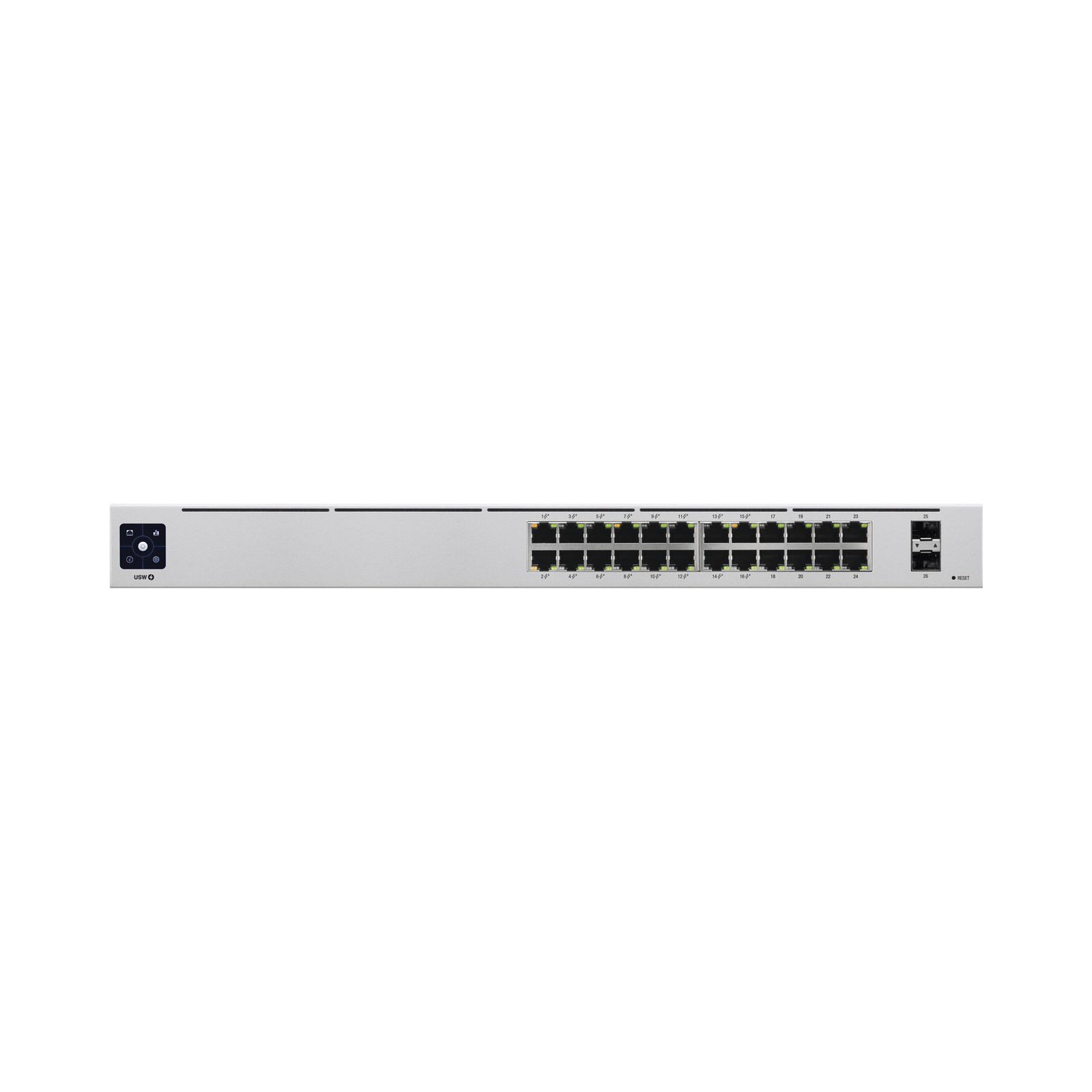 UniFi Switch USW-24-POE Gen2, Capa 2 de 24 puertos (16 puertos PoE 802.3af/at + 8 puertos Gigabit) + 2 puertos 1G SFP, 95W, pantalla informativa - SILYMX