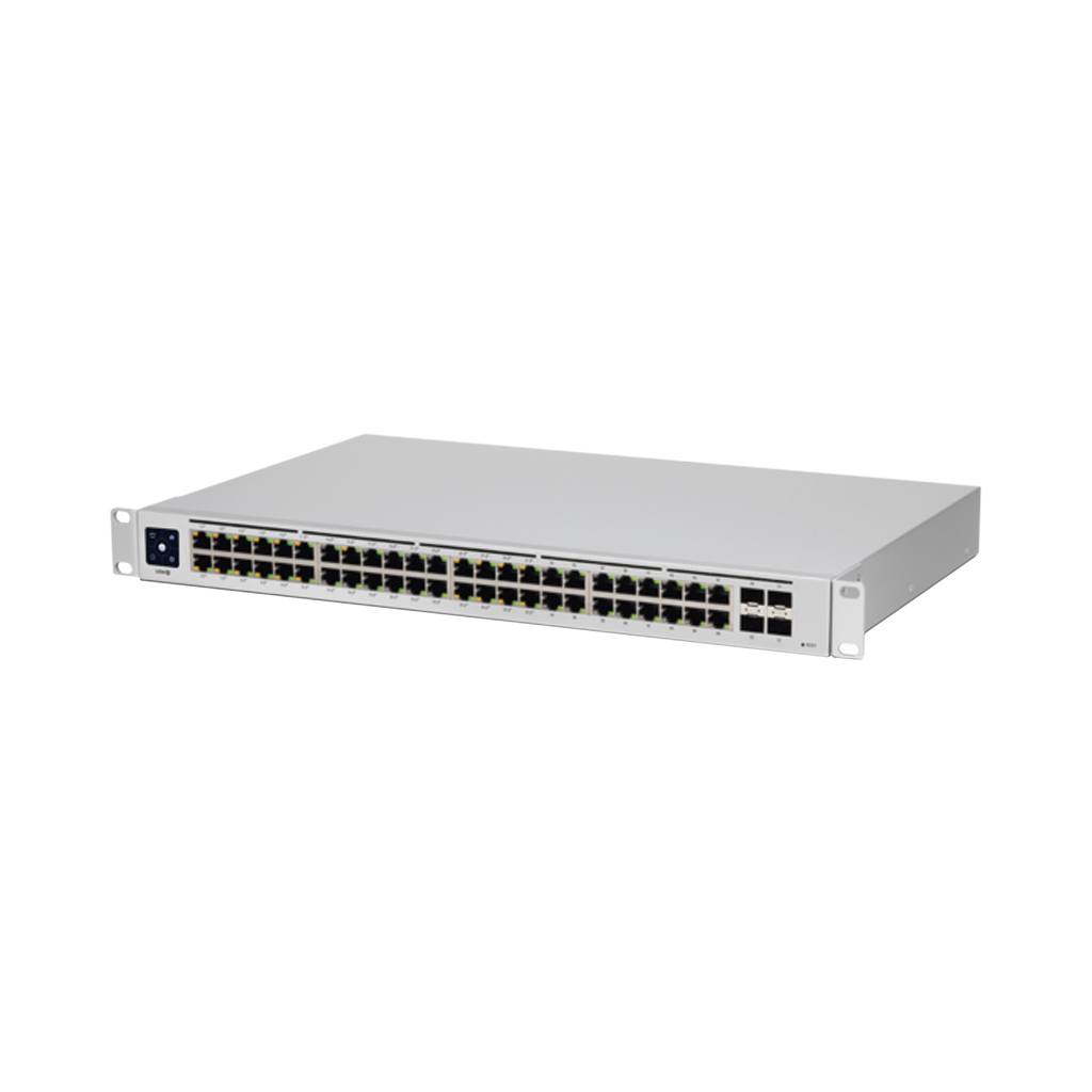 UniFi Switch USW-48-POE, Capa 2 de 48 puertos (32 puertos PoE 802.3af/at + 16 puertos Gigabit) + 4 puertos 1G SFP, 195W, pantalla informativa - SILYMX