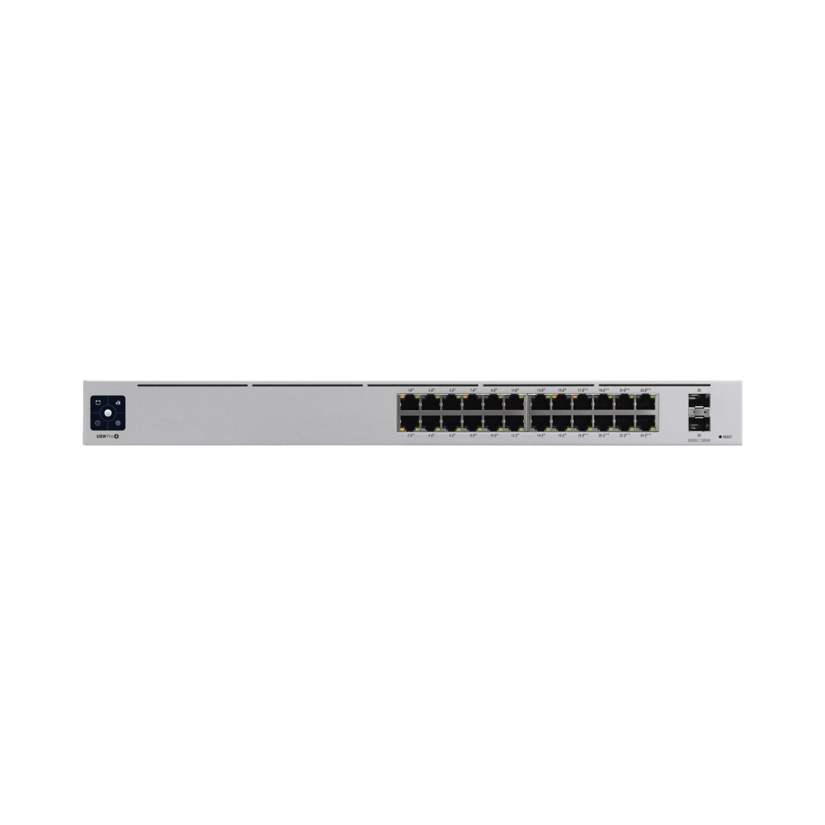 Switch Ubiquiti UniFi Gen2 con funciones capa 3 de 24 puertos PoE 802.3at/bt + 2 puertos 1/10G SFP+ 400W pantalla informativa USW-PRO-24-POE - SILYMX