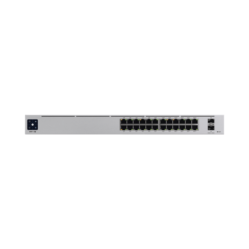 Switch Ubiquiti UniFi Gen2 con funciones capa 3 de 24 puertos PoE 802.3at/bt + 2 puertos 1/10G SFP+ 400W pantalla informativa USW-PRO-24-POE - SILYMX