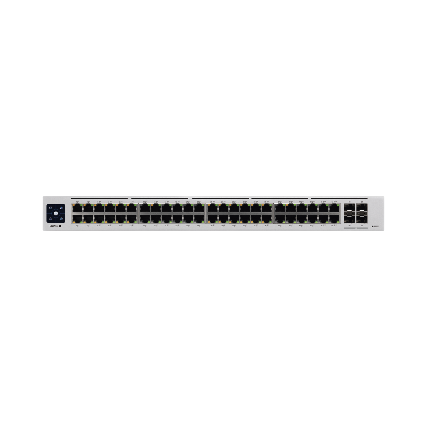 UniFi Switch USW-Pro-48-POE Gen2, Capa 3 de 48 puertos PoE 802.3at/bt + 4 puertos 1/10G SFP+, 600W, pantalla informativa - SILYMX