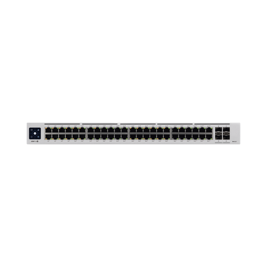 UniFi Switch USW-Pro-48-POE Gen2, Capa 3 de 48 puertos PoE 802.3at/bt + 4 puertos 1/10G SFP+, 600W, pantalla informativa - SILYMX