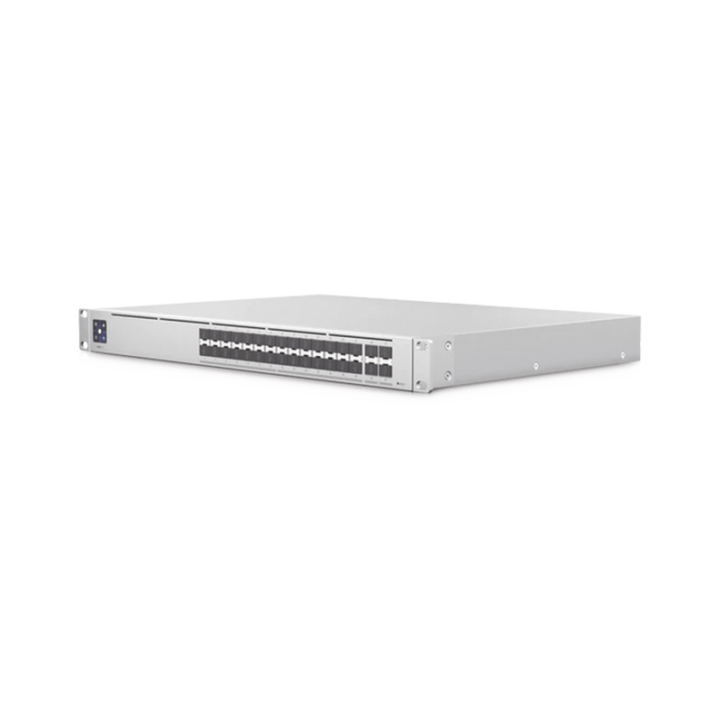 UniFi Switch PRO Aggregation Capa 3 para fibra óptica con 28 puertos SFP+ (10G) y 4 puertos SFP28 (25G) pantalla informativa USW-PRO-AGGREGATION - SILYMX